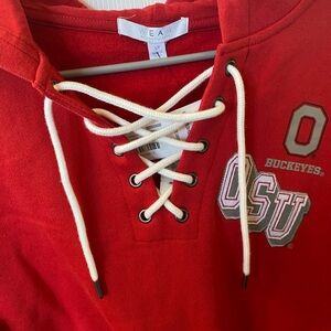 Red OSU Buckeyes Lace-Up Hoodie
